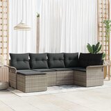  Sjedeća garnitura za vrt 6 kom. Svijetlo siva poliratan Svjetlosiva 242,5 x 132,5 x 85 cm | shoptok.hr