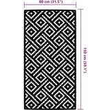 Vanjski tepih bijelo-crni 80 x 150 cm PP | shoptok.hr