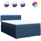 Maison Chic Box spring postelja - Vzmetna postelja z vzmetnico modra 140x190 cm blago SL17025, (21885026) | Shoptok.si