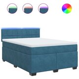vidaXL Krevet s oprugama i madracem plavi 140x190 cm baršunasti | shoptok.hr