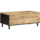 vidaXL Kava miza črna 100x54x40 cm Masivni neobdelan les Mango | Shoptok.si