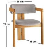 Hanah home Trpezarijska stolica 58x76x49cm Hrast-Svijetlosmeđa | Eponuda.ba