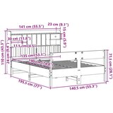  Krevet s regalom z knjige bez madraca bijeli 135x190cm borovina | shoptok.hr