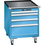 LISTA Predalnik, širina 564 mm, pomičen, 4 predali, VxG 723 x 725 mm, svetlo moder | Shoptok.si