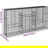 vidaXL Gabionska košara s poklopcem 300x50x150 cm pocinčano željezo | shoptok.hr