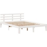 vidaXL Posteljni okvir z vzglavjem brez vzmetnice bel 140x200 cm | Shoptok.si