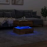 vidaXL Klubska mizica z LED lučkami starinski les 50x50x40 cm | Shoptok.si