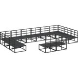vidaXL Sjedeća garnitura za vrt 12 pcs Crna 423 x 211.5 x 71 cm | shoptok.hr