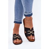 EVENTO Women's Flat Sandals With Decorative Detail Black Amiresna | Shoptok.si