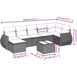  8-dijelni set vrtnih sofa od poliratana s jastucima sivi | shoptok.hr