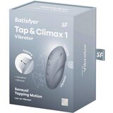 Satisfyer Tap & Climax 1 - 2v1 vibrator in stimulator za klitoris (siva) | Shoptok.si