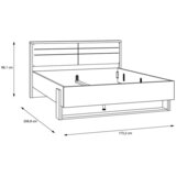 Hom`in POSTELJA x , leseni material bela, barve hrasta | Shoptok.si