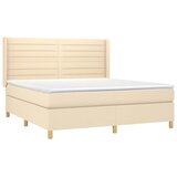  Krevet s oprugama i madracem krem 160x200 cm od tkanine | shoptok.hr