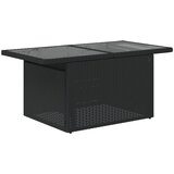  Vrtni stol sa staklenom pločom crni 100x55x73 cm od poliratana | Eponuda.com
