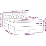  Krevet s oprugama i madracem smeđesivi 140x200 cm tkanina | shoptok.hr