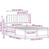  Posteljni okvir z oblazinjenim vzglavjem Taupe 120 x 200 cm, (5000103623) | Shoptok.si