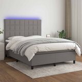  Krevet box spring s madracem LED tamnosivi 140x190 cm tkanina | shoptok.hr