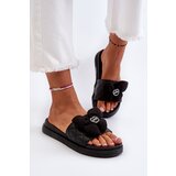 Boto Women's Slides with Ornament on Low Platform Black Cedrella | shoptok.hr
