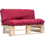 Maison Chic Vrtni kavč - Zunanji kavč iz palet z rdečimi blazinami borovina, (22041902) | Shoptok.si
