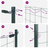 vidaXL Set stupova za ograde 2 kom Zelena PVC obloženi čelik 10 x 1.5 m | shoptok.hr