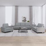  The Living Store Sedežna garnitura 3-delna svetlo sivo blago - Sedežna Garnitura, (21479207) | Shoptok.si
