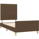  Posteljni okvir z vzglavjem temno rjav 90x200 cm blago, (20907155) | Shoptok.si