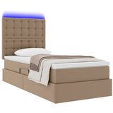  Krevet s prostorom za pohranu s LED-om Kapućino 90 x 190 cm | shoptok.hr