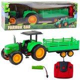 Rc zeleni poljoprivredni traktor na daljinsko upravljanje s prikolicom | shoptok.hr