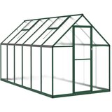  The Living Store Rastlinjak z okvirjem zelen 334x169x195 cm aluminij - Rastlinjak, (21495803) | Shoptok.si