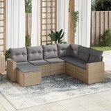 vidaXL 7-dijelni set vrtnih sofa od poliratana s jastucima bež | shoptok.hr