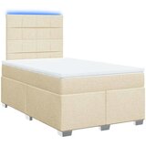  Krevet s oprugama i madracem krem 120 x 200 cm od tkanine | shoptok.hr