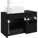  Set namještaja za kupaonicu 2 kom. Crni hrast Konstruirano drvo Crna 49,5 x 41 x 80 cm | Shoptok.si