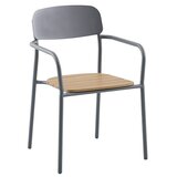 SUNFUN Gastro Vrtna stolica koja se može slagati jedna na drugu (Š x D x V: 57,5 x 53,5 x 83,5 cm, Čelik, Polywood, Mogu se slagati jedni na druge, Tamno siva) | shoptok.hr