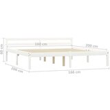  Posteljni okvir bel iz trdne borovine 160x200 cm, (20606622) | Shoptok.si