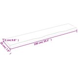  Zidna polica 100 x 20 x 2 cm od neobrađene masivne hrastovine | Eponuda.com