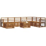  Sekcijska garnitura 9 pcs Prirodna Čvrsto drvo akacije | shoptok.hr