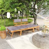 The Living Store Vrtni zunanji ležalnik z blazino 2 v 1 190 cm trdna akacija - Vrtni Ležalnik, (21462437) Cene