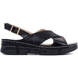 GOODIN Black flat sandals Cene