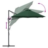  Senčnik Zelena 372 x 198 x 243 cm Poliester in aluminij, (5000187737) | Shoptok.si