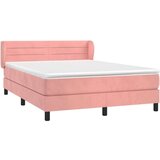  Box spring postelja z vzmetnico roza 140x200 cm žamet | Shoptok.si
