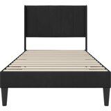  Krevetna konstrukcija s uzglavljem Crna 80 x 200 cm Baršun | shoptok.hr