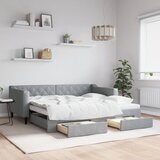  Dnevni krevet na razvlačenje svjetlosivi 90 x 190 cm od tkanine | shoptok.hr