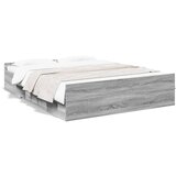 Furnova Posteljni okvir s predali siva sonoma 140x200 cm inženirski les, (21934152) | Shoptok.si