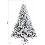  Umjetno božićno drvce s kuglicama 210 cm 300 LED lampica - Zelena i bijela 210 cm s LED-ima i crnim lopticama | shoptok.hr