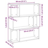  Polica za knjige crni hrast 80x24x96 cm Inženirsko drvo | shoptok.hr