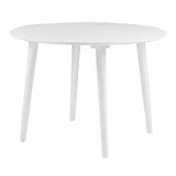 Rowico bijeli blagovaonski stol od drveta kaučuka Lotte, ⌀ 106 cm