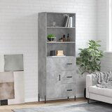 The Living Store Visoka komoda betonsko siva 69,5x34x180 cm inženirski les - Visoka Omarica, (21435331) Cene