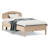  The Living Store Posteljni okvir brez vzmetnice 75x190 cm trdna borovina - Posteljni Okvir, (21450405) | Shoptok.si