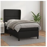 S oprugama i madracem crni 90x190 cm od umjetne kože | shoptok.hr