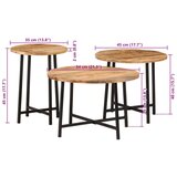  Komplet klubskih mizic 3 kosi trden mangov les | Shoptok.si